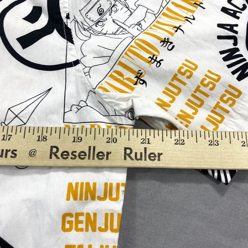 Naruto Shippuden Shirt Mens Small White Button Up Anime Manga Ninja Adult - Picture 6 of 9